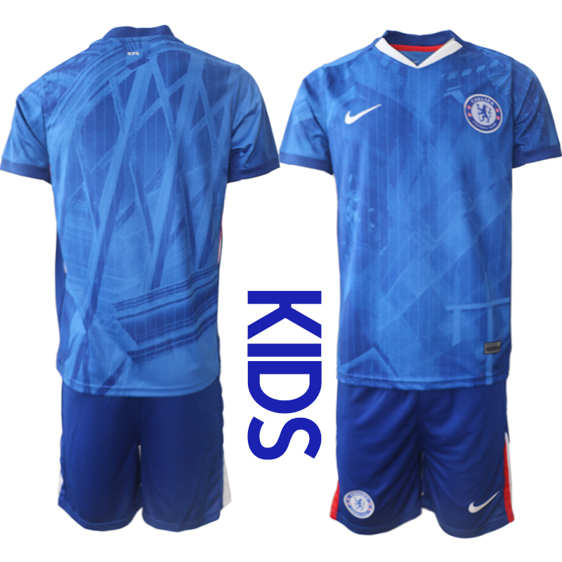 Youth 2025-2026 Club Chelsea FC home Blue Blank Soccer Jersey